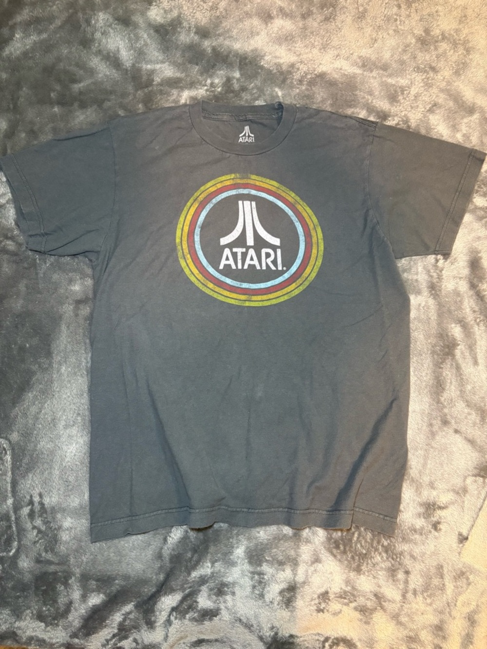 Vintage Atari Classic Logo Tee in Black with Retro Rings